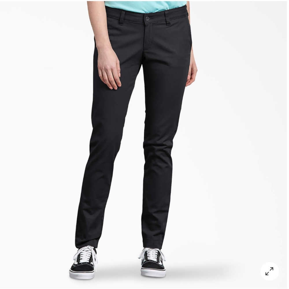 Dickies Women's Slim Fit Skinny Leg Pants Black